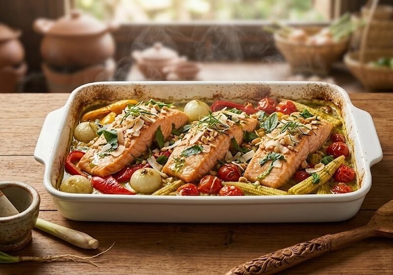 Mary Berry Thai Style Salmon Traybake Recipe