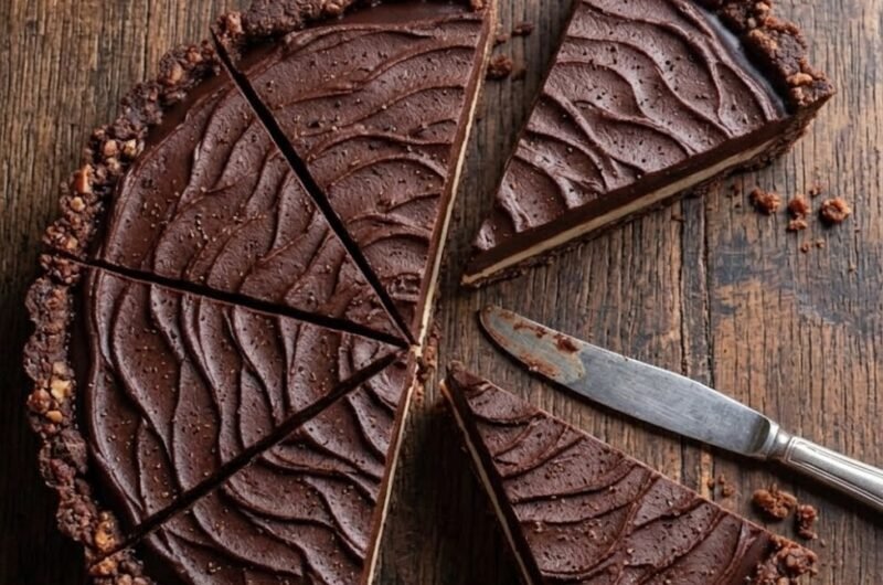 Chocolate Tart with Biscuit Base (Mary Berry-style)