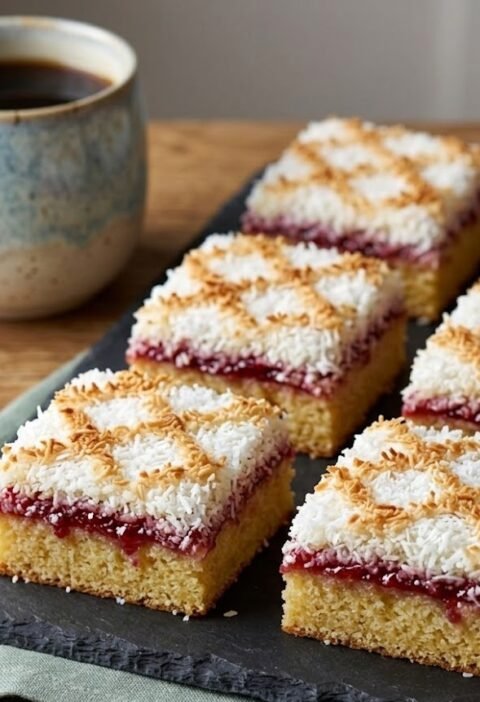 Mary Berry Jam and Coconut Tray Bake Recipe