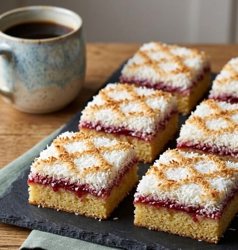 Mary Berry Jam and Coconut Tray Bake Recipe